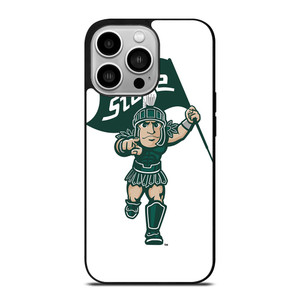 MICHIGAN STATE SPARTANS LOGO FOOTBALL MASCOT iPhone 14 Pro Case Cover