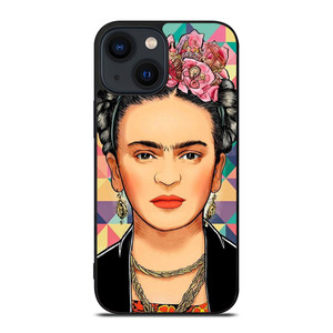 FRIDA KAHLO FACE COLORFUL ART iPhone 14 Plus Case Cover