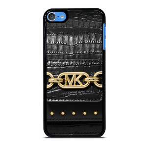 MICHAEL KORS MK LOGO BLACK LEATHER HAND BAG iPod Touch 7 Case