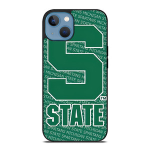 MICHIGAN STATE SPARTANS LOGO FOOTBALL EMBLEM iPhone 13 Case Cover