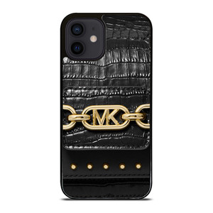 MICHAEL KORS MK LOGO BLACK LEATHER HAND BAG iPhone 12 Mini Case Cover MICHAEL KORS MK LOGO BLACK LEATHER HAND BAG iPhone 12 Mini Case Cover
