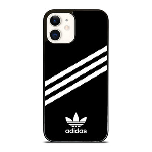 ADIDAS ORIGINALS STRIPES BLACK WHITE iPhone 12 Case Cover