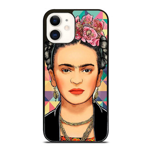 FRIDA KAHLO FACE COLORFUL ART iPhone 12 Case Cover