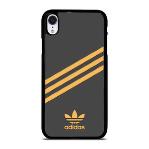 ADIDAS ORIGINALS STRIPES BLACK ORANGE iPhone XR Case Cover ADIDAS ORIGINALS STRIPES BLACK ORANGE iPhone XR Case Cover