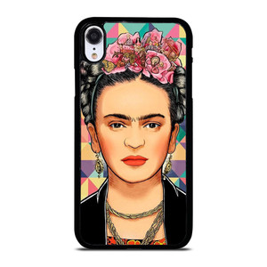 FRIDA KAHLO FACE COLORFUL ART iPhone XR Case Cover