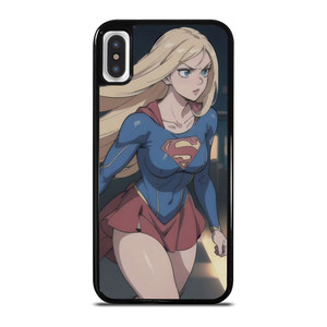 SUPER GIRL CARTOON MANGA ANIME iPhone X / XS Case Cover