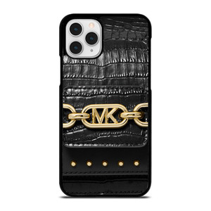 MICHAEL KORS MK LOGO BLACK LEATHER HAND BAG iPhone 11 Pro Case Cover