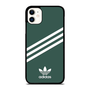 ADIDAS ORIGINALS STRIPES GREEN iPhone 11 Case Cover ADIDAS ORIGINALS STRIPES GREEN iPhone 11 Case Cover
