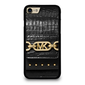 MICHAEL KORS MK LOGO BLACK LEATHER HAND BAG iPhone 7 / 8 Case Cover