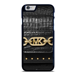 MICHAEL KORS MK LOGO BLACK LEATHER HAND BAG iPhone 6 / 6S Case Cover