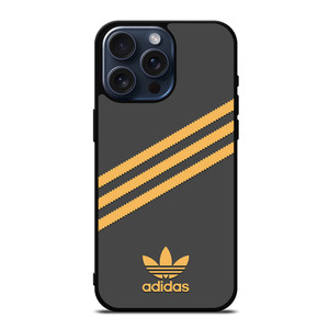 ADIDAS ORIGINALS STRIPES BLACK ORANGE iPhone 15 Pro Max Case Cover