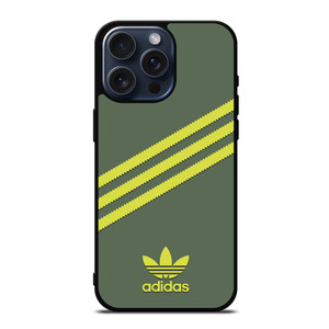 ADIDAS ORIGINALS STRIPES GREEN YELLOW iPhone 15 Pro Max Case Cover ADIDAS ORIGINALS STRIPES GREEN YELLOW iPhone 15 Pro Max Case Cover