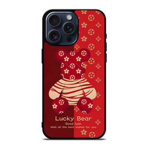 BEAR BRICK KAWS LUCKY RED iPhone 15 Pro Max Case Cover