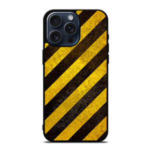 BLACK YELLOW POLICE LINE STRIPE iPhone 15 Pro Max Case Cover