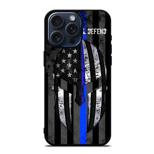 BLUE LINE POLICE WARRIOR iPhone 15 Pro Max Case Cover