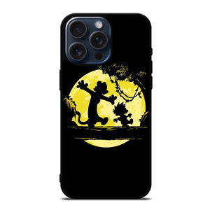 CALVIN AND HOBBES BLACK CARTOON iPhone 15 Pro Max Case Cover CALVIN AND HOBBES BLACK CARTOON iPhone 15 Pro Max Case Cover