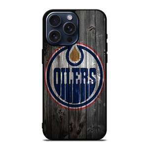 EDMONTON OILERS WOODEN LOGO iPhone 15 Pro Max Case Cover