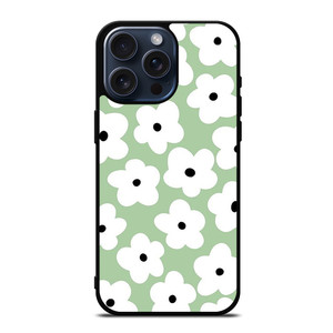 GREEN RETRO FLORAL PATTERN iPhone 15 Pro Max Case Cover