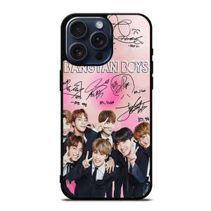 KPOP BTS LOVE PINK SIGNATURE iPhone 15 Pro Max Case Cover