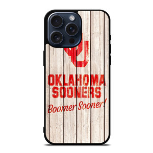 OKLAHOMA SOONERS WOODEN LOGO iPhone 15 Pro Max Case Cover