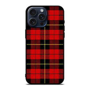 RED BLACK TARTAN PATTERN iPhone 15 Pro Max Case Cover