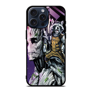 ROCKET RACCOON AND GROOT MARVEL iPhone 15 Pro Max Case Cover