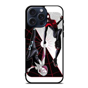 SPIDERMAN MILES MORALES SPIDER GWEN VERSE iPhone 15 Pro Max Case Cover