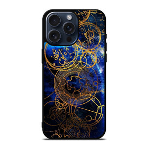TIME LORD WRITING GOLD BLUE iPhone 15 Pro Max Case Cover