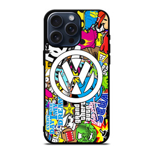 VW STICKER BOMB LOGO iPhone 15 Pro Max Case Cover VW STICKER BOMB LOGO iPhone 15 Pro Max Case Cover