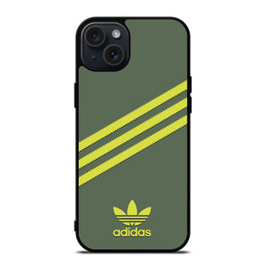 ADIDAS ORIGINALS STRIPES GREEN YELLOW iPhone 15 Plus Case Cover