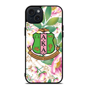 AKA PINK AND GREEN FLOWER LOGO iPhone 15 Plus Case Cover AKA PINK AND GREEN FLOWER LOGO iPhone 15 Plus Case Cover