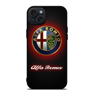 ALFA ROMEO RED CARBON LOGO iPhone 15 Plus Case Cover ALFA ROMEO RED CARBON LOGO iPhone 15 Plus Case Cover