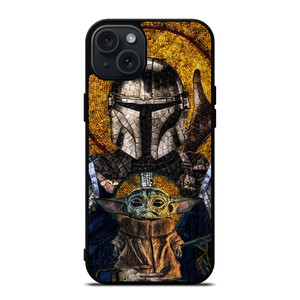 BABY YODA AND THE MANDALORIAN MOSAIC iPhone 15 Plus Case Cover
