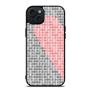 BINARY CODE HALF HEART PATTERN iPhone 15 Plus Case Cover