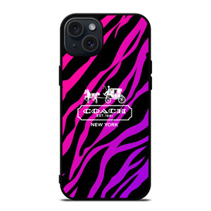 COACH NEW YORK BLACK VIOLET iPhone 15 Plus Case Cover