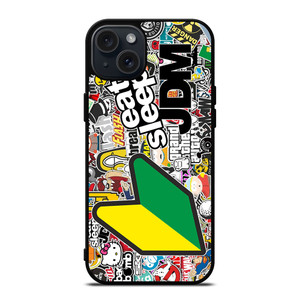 EAT SLEEP JDM STICKER BOMB iPhone 15 Plus Case Cover