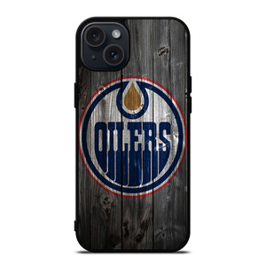 EDMONTON OILERS WOODEN LOGO iPhone 15 Plus Case Cover