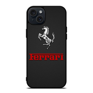FERRARI HORSE CARBON LOGO iPhone 15 Plus Case Cover FERRARI HORSE CARBON LOGO iPhone 15 Plus Case Cover