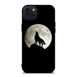 FULL MOON WOLF SILHOUETTE iPhone 15 Plus Case Cover