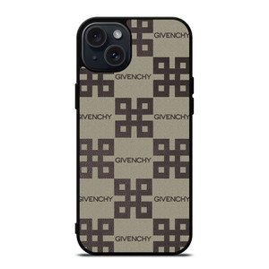 GIVENCHY LOGO COLLAGE LEATHER iPhone 15 Plus Case Cover GIVENCHY LOGO COLLAGE LEATHER iPhone 15 Plus Case Cover