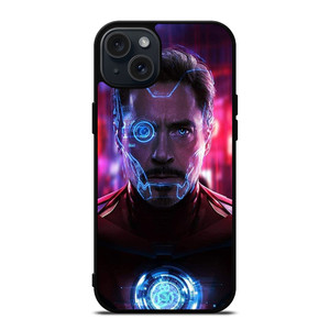IRON MAN AVENGERS TONY STARK FACE iPhone 15 Plus Case Cover