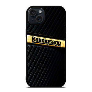 KOENIGSEGG GOLD BLACK CARBON iPhone 15 Plus Case Cover