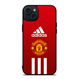 MANCHESTER UNITED FC ADIDAS STRIPES iPhone 15 Plus Case Cover