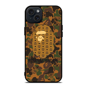 MCM BY BATHING APE CAMO iPhone 15 Plus Case Cover MCM BY BATHING APE CAMO iPhone 15 Plus Case Cover