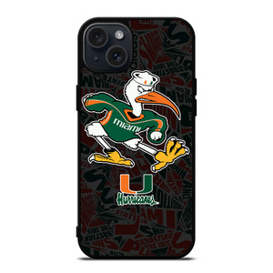 MIAMI HURRICANES UM FOOTBALL iPhone 15 Plus Case Cover