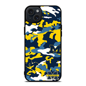 MICHIGAN WOLVERINES FOOTBALL CAMO iPhone 15 Plus Case Cover MICHIGAN WOLVERINES FOOTBALL CAMO iPhone 15 Plus Case Cover