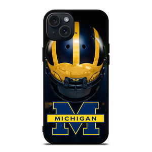 MICHIGAN WOLVERINES HELMET iPhone 15 Plus Case Cover MICHIGAN WOLVERINES HELMET iPhone 15 Plus Case Cover