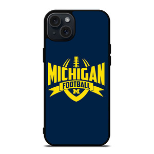 MICHIGAN WOLVERINES LOGO COLLEGE FOOTBALL TEAM iPhone 15 Plus Case Cover