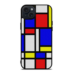 MONDRIAN COLORFUL LAYOUT iPhone 15 Plus Case Cover