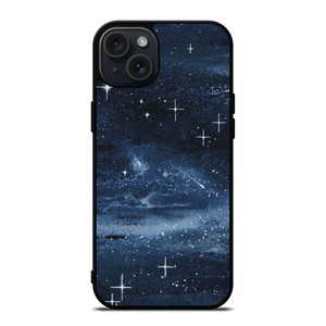 NAVY BLUE STAR FABRIC TEXTURE iPhone 15 Plus Case Cover NAVY BLUE STAR FABRIC TEXTURE iPhone 15 Plus Case Cover